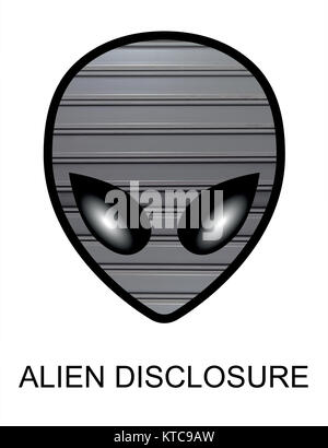 Alien verstecken Offenlegung trurh Stockfoto