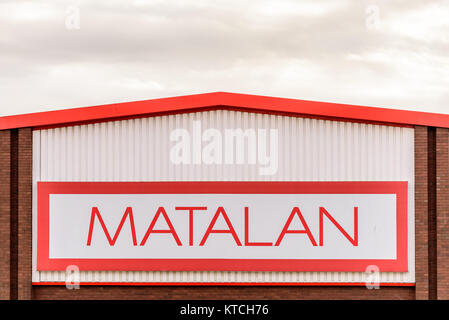 Northampton Großbritannien Oktober 29, 2017: Matalan logo Anmelden Sixfields Retail Park. Stockfoto