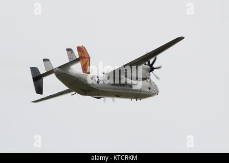 162168, eine Grumman C-2A Greyhound von Fleet Logistics Support Squadron 40 (VRC-40) 'Rawhides" der US Navy, am Flughafen Prestwick, Ayrshire betrieben. Stockfoto