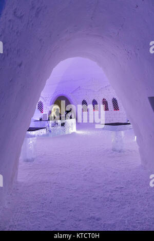 Spiel der Throne Eisskulpturen am Snow Village, von Lappland Hotels bei Kittila, Lappland in Finnland Stockfoto