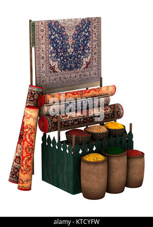 3D-Rendering orientalischen Stand auf Weiß Stockfoto
