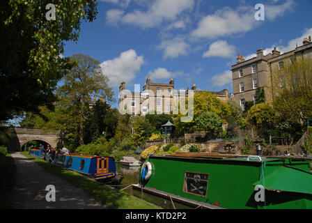 Kennet und Avon Kanal in Bath, Großbritannien Stockfoto