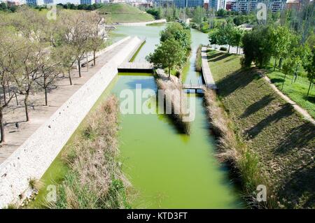 Zone der Gärten und Stauseen in Valencia (Spanien) "Park des Kopfes zu Fuß-Board" Stockfoto