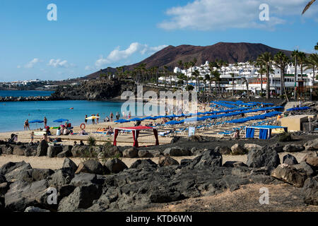 Playa Flamingo Beach, Playa Blanca, Lanzarote, Kanarische Inseln, Spanien Stockfoto