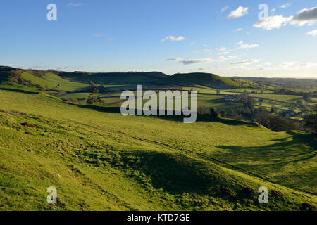 Zu Corton Hill & Whitcombe von Cadbury Castle Hill Fort, South Somerset Stockfoto