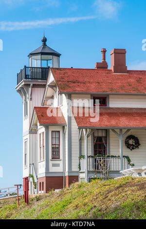 Der Punkt San Luis Leuchtturm, auch als der San Luis Obispo Licht Station bekannt ist, ist der einzige überlebende Prairie viktorianische Modell Leuchtturm, der bleibt Stockfoto