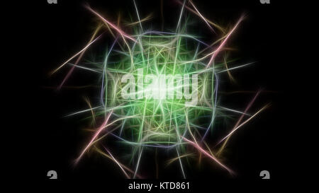 Abstrakte Malerei farbe Hintergrund mit Fractal Effekte. Fraktale Seide Symmetrie Serie. Stockfoto