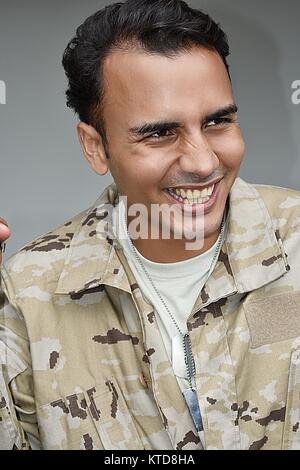 Happy Armee männlichen Soldaten Stockfoto