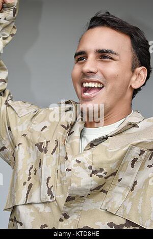 Erfolgreiche männliche Soldaten Stockfoto