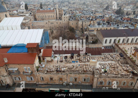 Kirche des Heiligen Grabes, christlichen Viertel der Altstadt von Jerusalem, Israel. Stockfoto