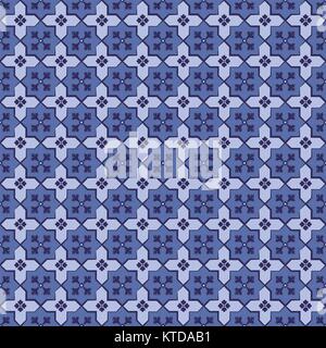 Nahtlose Hintergrundbild von Vintage Blue Tone cross Geometrie Muster. Stock Vektor