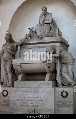 Florenz - Santa Croce. Grab von Dante Alighieri Stockfoto