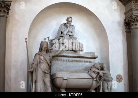 Florenz - Santa Croce. Grab von Dante Alighieri Stockfoto