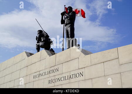 Versöhnung, die friedenserhaltenden Monument, einem Denkmal in Ottawa, der Hauptstadt Kanadas Stockfoto