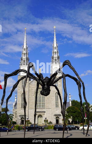 Maman, Bronze, Edelstahl und Marmor Riesenspinne Skulptur des Künstlers Louise Bourgeois in der National Art Gallery Ottawa, Ontario, Kanada Stockfoto