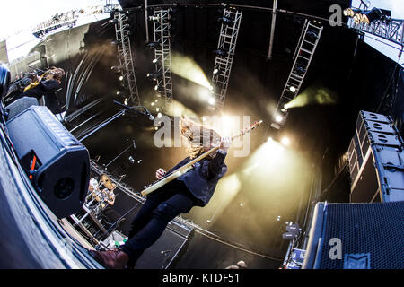 Die britische Heavy Rock Band Onkel Säure und der Schnorrer führt ein Live Konzert in der dänischen Heavy Metal Festival Copenhell 2014 in Kopenhagen. Hier Bassist Dean Millar wird gesehen, live auf der Bühne. Dänemark, 13.06.2014. Stockfoto