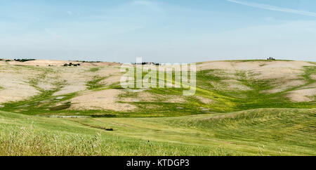 Toskana - 31. Mai: Wahrzeichen der Toskana entlang der historischen Route der Via Francigena, Val d'Orcia, Toskana, Italien, Mai 31,2017. Stockfoto