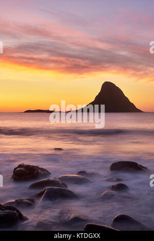 Bleiksoya von Bleik Strand, Andoya, Nordland, Norwegen Stockfoto