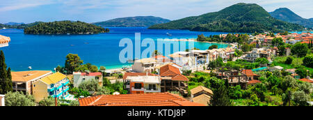 Beeindruckende Nidry Bucht, Insel Lefkada, Griechenland. Stockfoto