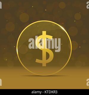 Golden Dollar label Stock Vektor