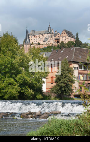 Schloss über der Lahn, Stätte der Reformation, Marburger Religionsgespräche mit Luther 1529, Marburg, Hessen, Deutschland Stockfoto