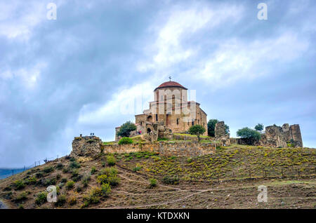 Jvari, bergspitze Kloster aus dem 6. Jahrhundert, Mtskheta, Georgien Stockfoto