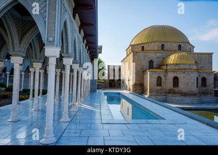 Sapara Kloster, die Säulen und den Teich, Georgien Stockfoto