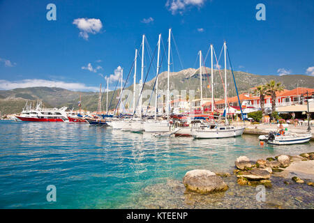 Nydri Hafen in Lefkada Insel in Griechenland. Stockfoto