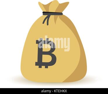 Moderne Treasury Geldbeutel Symbol Abbildung. Bitcoin Tasche Stock Vektor