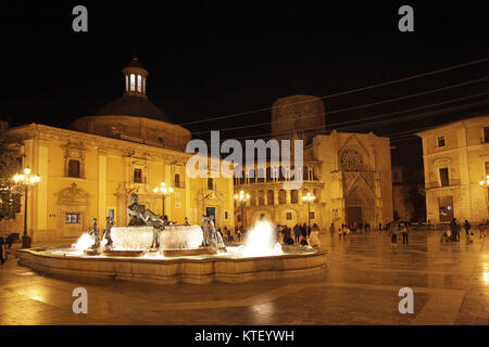 Plaza de la Virgen in Valencia, Spanien Stockfoto