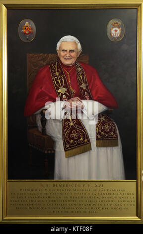 Joseph Aloisius Ratzinger Benedikt XVI. Papa Benedictus Decimus Sextus Malerei in der Nuestra Señora de los Desamparados Valencia Spanien Stockfoto