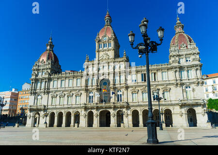 Rathaus, Plaza de Maria Pita Square, A Coruña, Galizien, Spanien Stockfoto