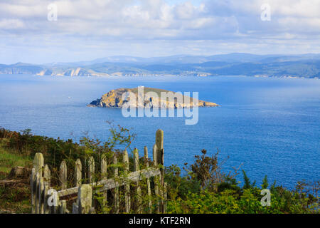 Coelleira Insel und Ria-Mündung tun Barqueiro von Estaca de Bares Cape, Coruna und Lugo Provinzen, Galizien, Spanien, Europa Stockfoto