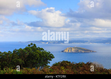 Coelleira Insel und Ria-Mündung tun Barqueiro von Estaca de Bares Cape, Coruna und Lugo Provinzen, Galizien, Spanien, Europa Stockfoto