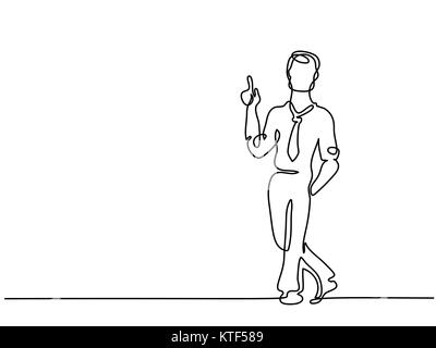 Business Mann in Idee und zeigen mit dem Finger auf Stock Vektor