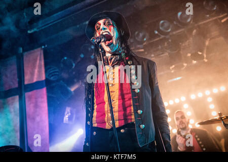 Die schwedische Heavy Metal Band Avatar führt ein Live Konzert von John Dee in Oslo. Hier Sänger Johannes Eckerström wird gesehen, live auf der Bühne. Norwegen, 14/12 2016. Stockfoto