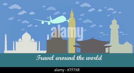 Reise um die Welt Stock Vektor