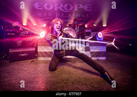 Die schwedischen Glam Rock Band Europa führt ein Live Konzert am Rockefeller in Oslo. Hier Sänger Joey Tempest ist live auf der Bühne gesehen. Norwegen, 24/09 2015. Stockfoto