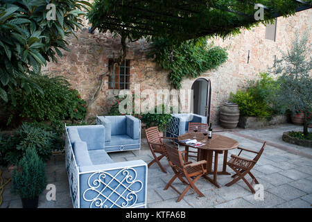 Monticchiello - Mittelalterliches Dorf in der Nähe von Pienza. Toskana. Italien Stockfoto