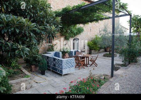 Monticchiello - Mittelalterliches Dorf in der Nähe von Pienza. Toskana. Italien Stockfoto