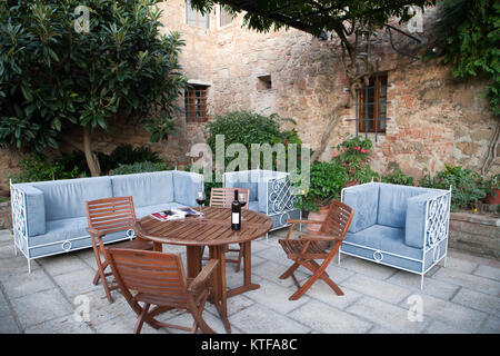 Monticchiello - Mittelalterliches Dorf in der Nähe von Pienza. Toskana. Italien Stockfoto