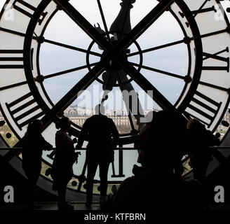PARIS, Frankreich, 31. MÄRZ 2017: Uhrwerk Details des Musée d'Orsay, 31. März 2017 in Paris, Frankreich Stockfoto
