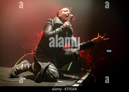 Marilyn Manson, der amerikanische Musiker und Sänger, führt ein Live Konzert in Sentrum Scene in Oslo. Norwegen, 09.06 2015. Stockfoto