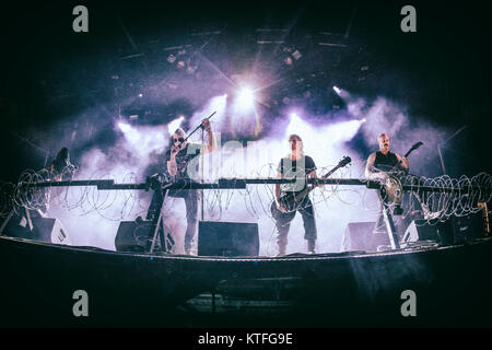 Die norwegische Black-Metal-Band Mayhem führt ein Live Konzert auf dem Sweden Rock Festival 2016. Schweden, 09.06 2016. Stockfoto