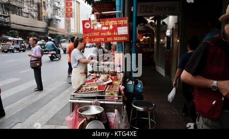 Lady Street Vendor Yaowarat Road Chinatown Bangkok Thailand Street Vendor Stockfoto