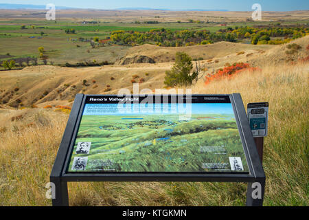 Angaben zu Befundung, Little Bighorn Battlefield National Monument, Montana Stockfoto