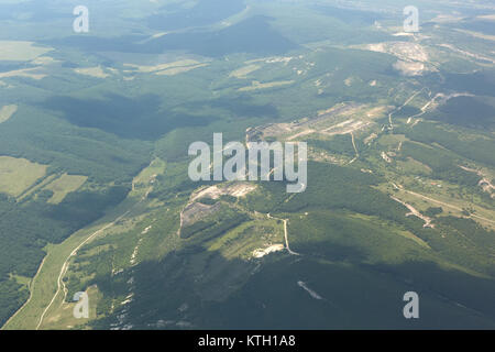 White Rock, oder Ak-Kaya - ein Fels in der Krim, in der Nähe der Ortschaft White Rock von Belogorsky Bezirk befindet. Stockfoto