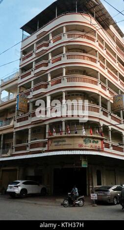 Äußere First Hotel Unterkünfte Battambang Straße 108 Kambodscha Südostasien in der Nähe von boeung Chhouk Markt Stockfoto