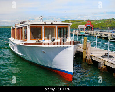 Stadt Dock auf Seneca Lake, Finger Lakes, Watkins Glen, New York, USA Stockfoto