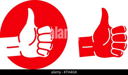 Hand Daumen hoch, Logo. Beste Qualität, Symbol oder Icon. Vector Illustration Stock Vektor